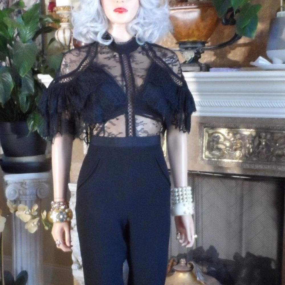 Self-Portrait Black Lace jumpsuit